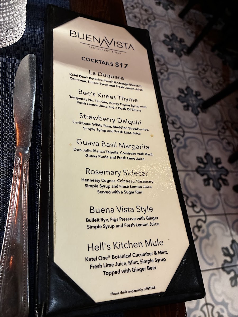 Menu Buena Vista Restaurant & Bar-7