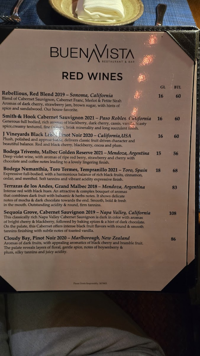 Menu Buena Vista Restaurant & Bar-8